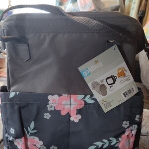 Goldbug Floral Kids Backpack - Gray and Pink